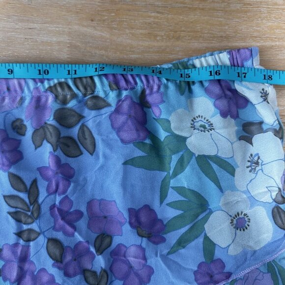 Adrianna Papell Midi Skirt Sz 14 Purple Blue Floral Fairy Romantic Asymmetrical - Picture 6 of 7